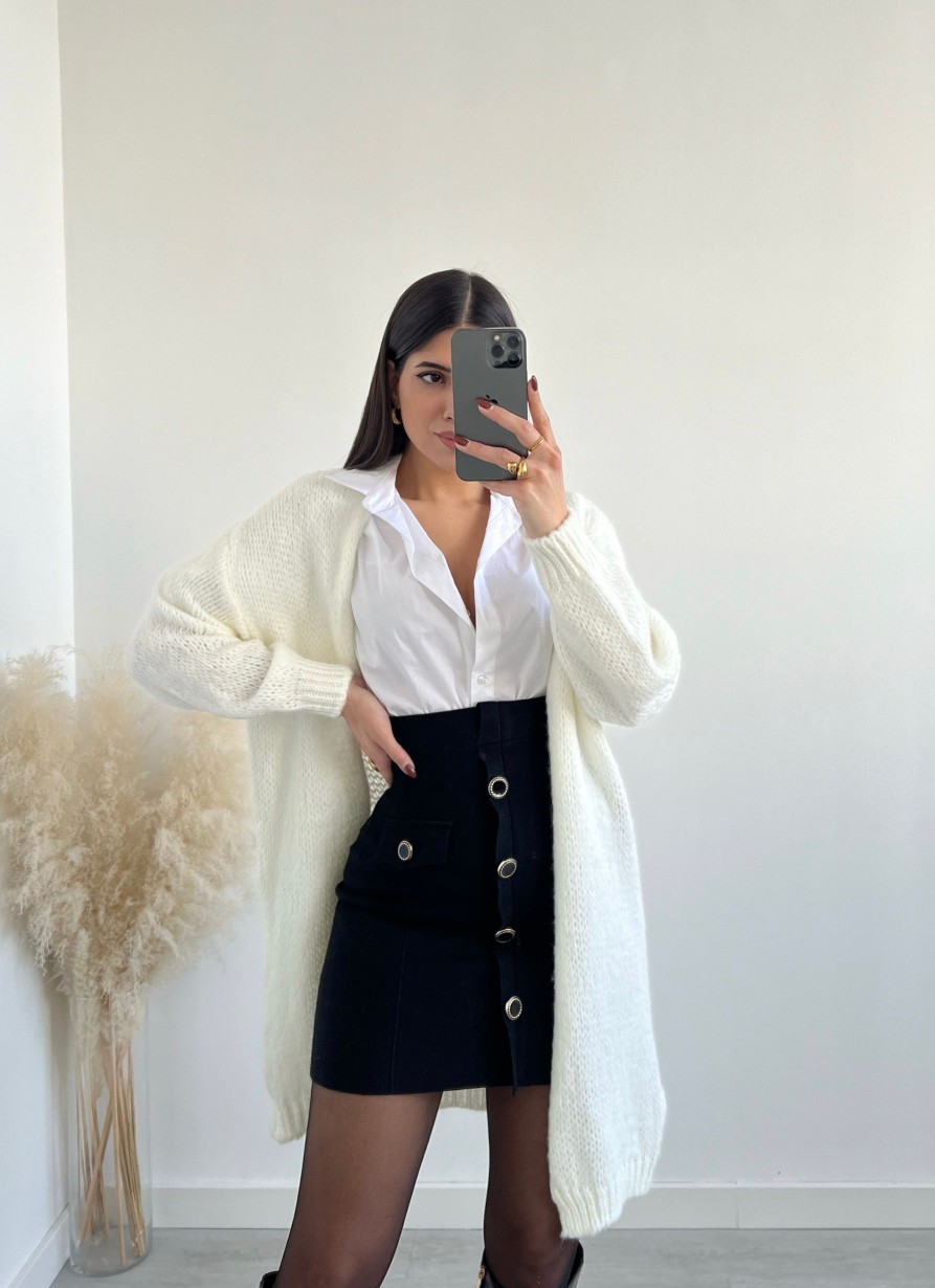 Vestiario Musthave33 | Cardigan Misto Lana Bianco