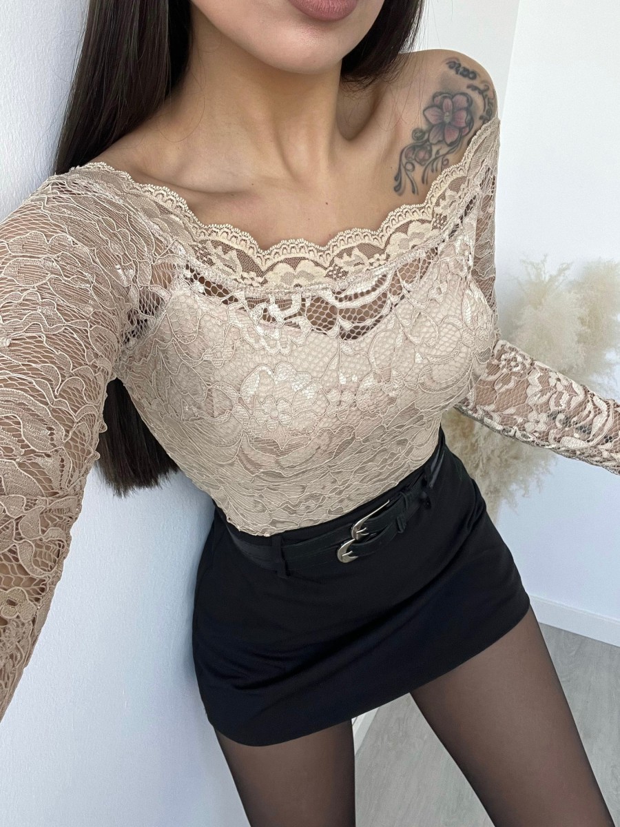 Vestiario Musthave33 | Body Total Pizzo Beige