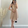 Vestiario Musthave33 | Abito Midi Con Rosa Beige